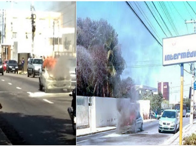 Carro pega fogo em Avenida do Centro de Petrolina-PE