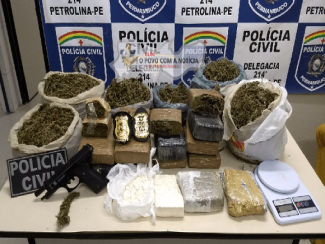 Policiais Civis da PE e BA apreendem drogas e arma de fogo em Petrolina