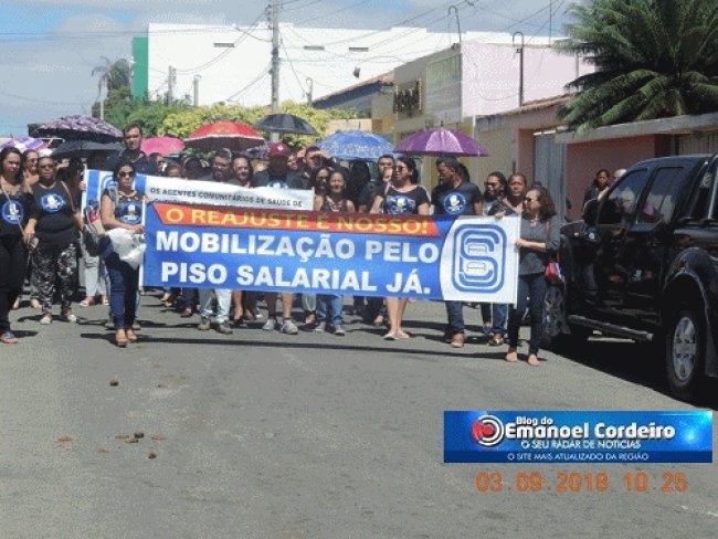 ACS e ACEs PROTESTAM EM OURICURI CONTRA VETO PRESIDENCIAL EM BRASLIA E PEDEM MELHORES CONDIES DE TRABALHO NO MUNICPIO