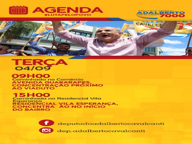 Agenda do candidato Adalberto Cavalcanti 04.09
