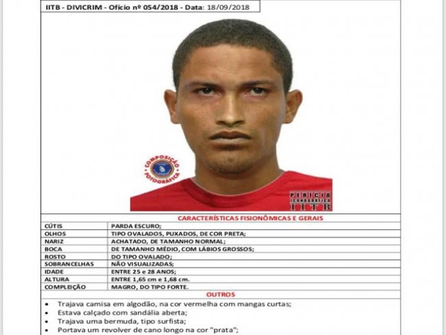Homem estupra adolescente de 17 anos em Pernambuco e polcia divulga retrato falado