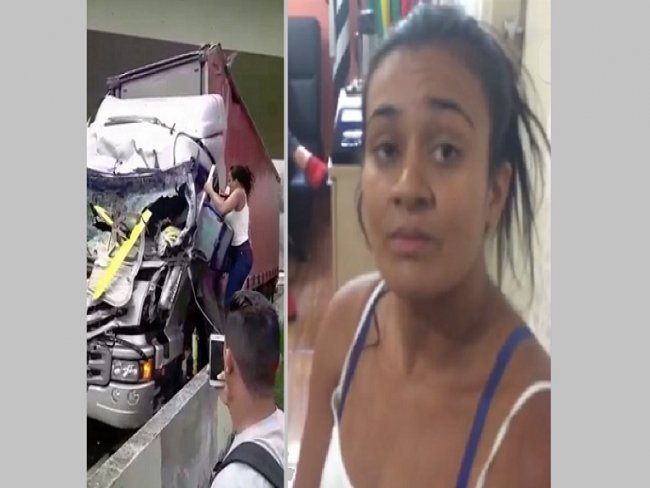 Nosso aplauso para mulher que salvou motorista do caminho no acidente do helicptero, Leilaine Rafael da Silva