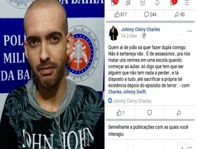 Paulo Afonso: homem  preso aps fazer convocao para ato criminoso no Facebook