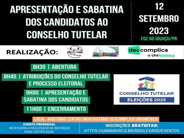 Apresentao e sabatina dos candidatos ao Conselho Tutelar