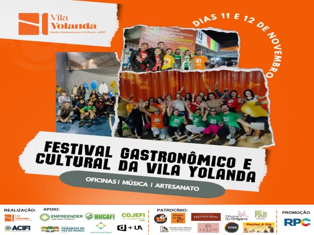 Festival Gastronmico e Cultural da Vila Yolanda ser no prximo final de semana