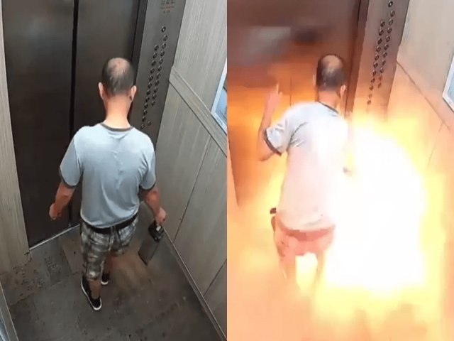 Vdeo: homem morre carbonizado aps bateria de ltio explodir em elevador