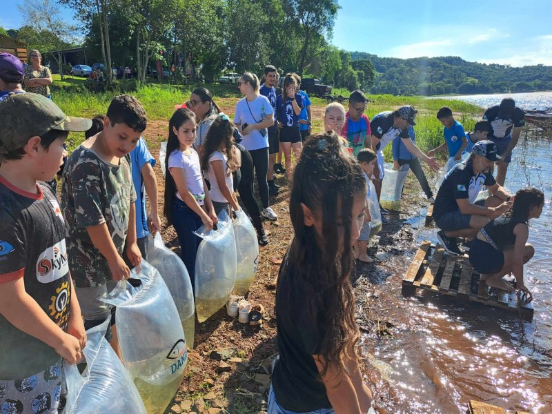 Dia do Iguau: Estado solta 1,3 milho de peixes nativos no rio que corta o Paran