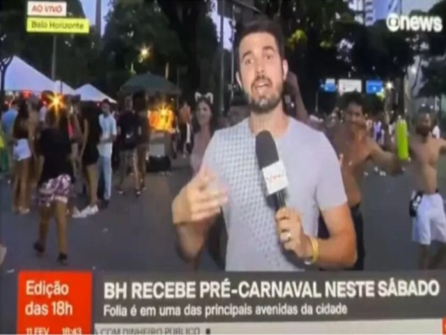 VDEO: Reprter da Globo passa por saia justa durante ao vivo: Muito viado