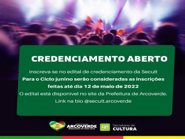 Prefeitura de Arcoverde abre credenciamento de artistas interessados em participar do So Joo do municpio