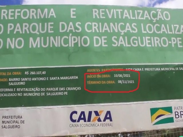 Prefeitura de Salgueiro inaugura reforma do Parque das Crianas com quase um ano de atraso