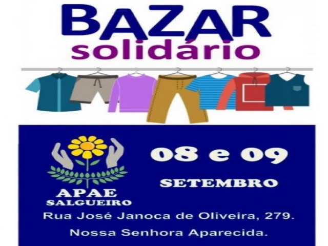 APAE Salgueiro promove Bazar Solidrio neste fim de semana