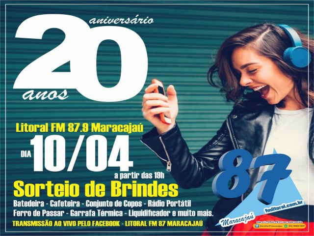 LITORAL FM 87.9 MARACAJAÚ - aniversário de 20 anos