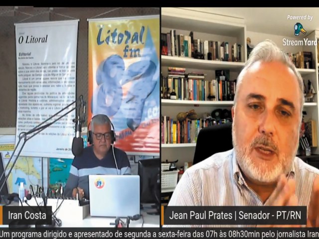 Litoral FM 87.9 Maracaja: Senador Jean-Paul Prates concedeu entrevista ao jornalista Iran Costa