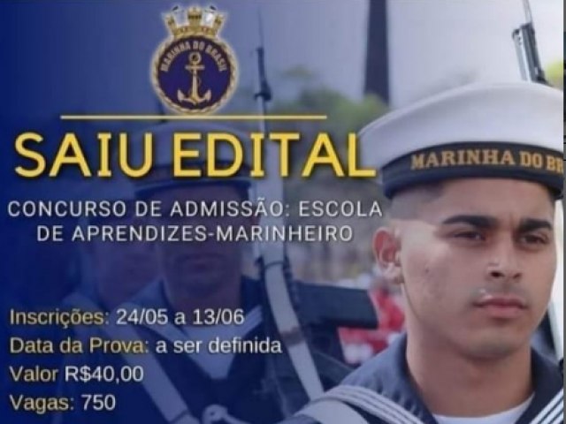 Marinha do Brasil divulga Edital  do Concurso para o ingresso na Escola de Aprendiz-Marinheiro/2021
