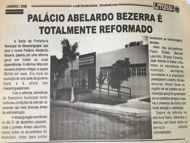 Maxaranguape: Palcio Abelardo Bezerra (sede da prefeitura) a 16 anos sem uma reforma