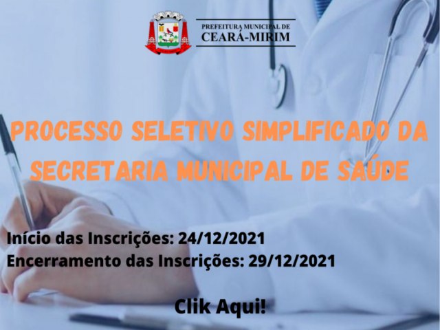 Ceará-Mirim: Processo Seletivo Simplificado - Secretaria de Saúde