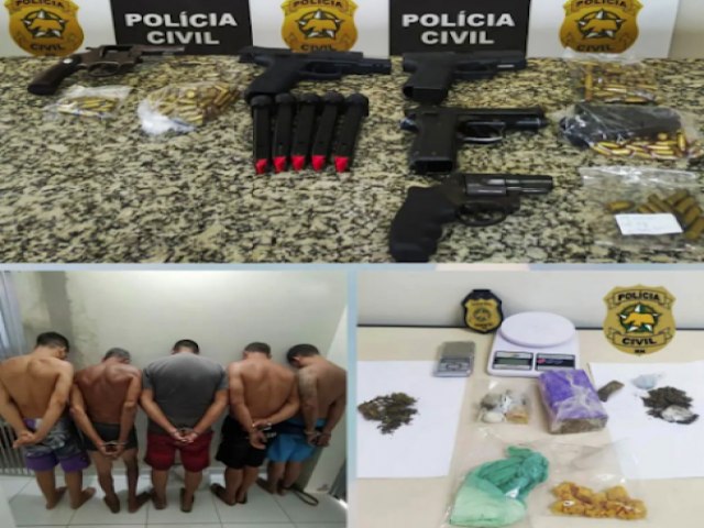 POLCIA CIVIL DE PAU DOS FERROS REALIZA GRANDE OPERAO, PRENDE 06 PESSOAS, DROGAS E APREENDE 05 ARMAS