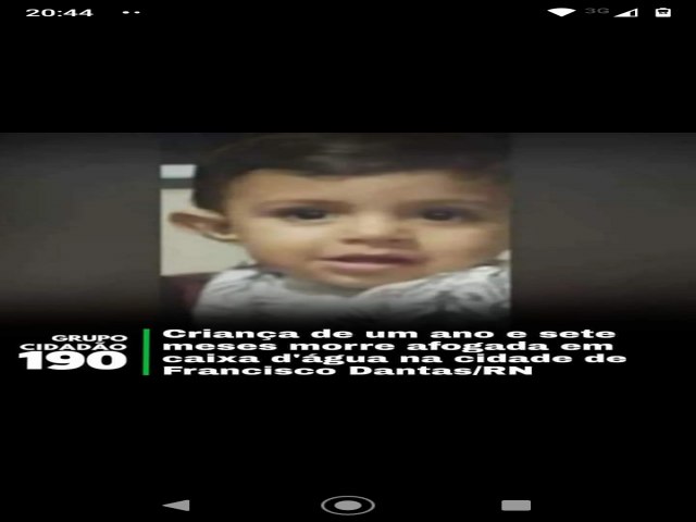 Criana de um ano e sete meses morre afogada em caixa d'gua na cidade de Francisco Dantas/RN