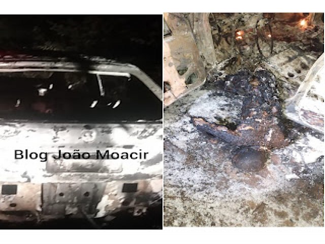Corpo  encontrado dentro de carro queimado na entrada de Rodolfo Fernandes RN