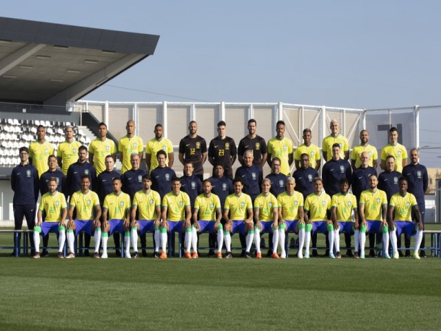 Foto oficial da Seleo Brasileira para a Copa do Mundo FIFA Qatar 2022
