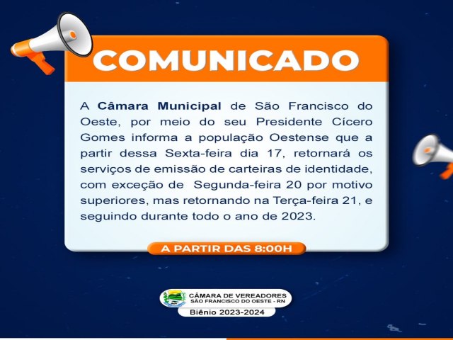 SO FRANCISCO DO OESTE/RN: Informativo Cmara Municipal de Vereadores