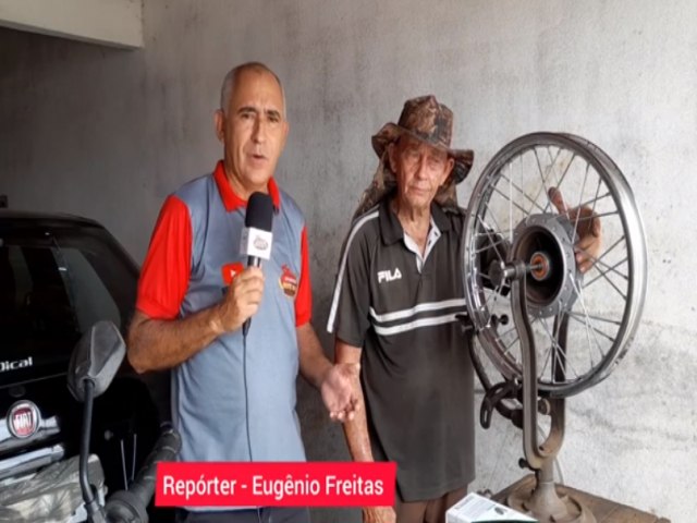 Manoel Marinho - Sua histria - consertos de aros de motos e bicicletas. So Francisco do Oeste/RN