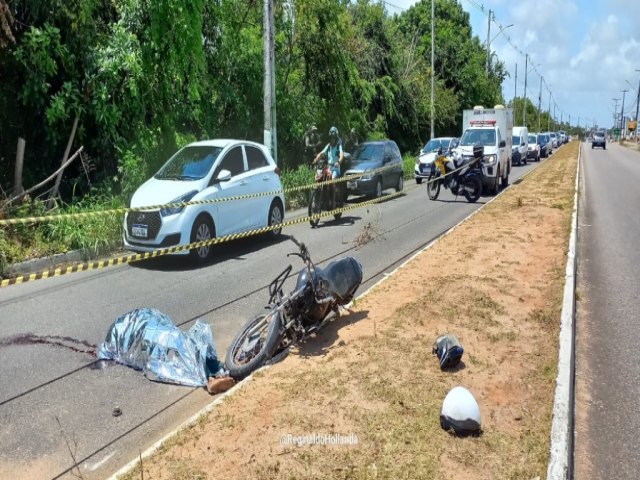 MOTOCICLISTA MORRE EM ACIDENTE NA AV. OLAVO MONTENEGRO EM PARNAMIRIM