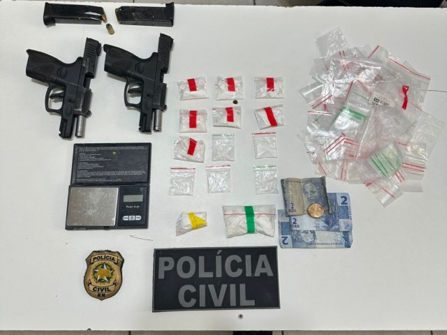 Polcia Civil apreende armas, drogas e objetos durante operao contra o trfico no interior do RN