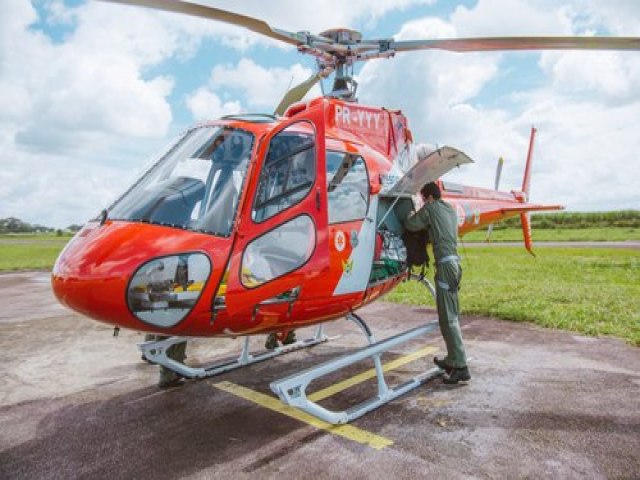 HELICPTERO DO SAMU TRANSPORTA DE FORTALEZA PARA ALAGOAS CAMINHONEIRO VTIMA DE ACIDENTE