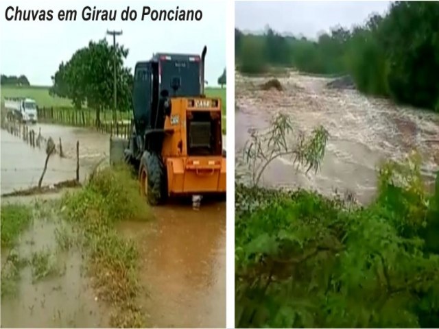 VDEO: Confirmando previses, chove forte em Girau do Ponciano