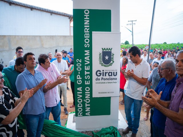 GIRAU DO PONCIANO INAUGURA RODOVIA GP 002 ANTNIO ESTEVAM SOBRINHO