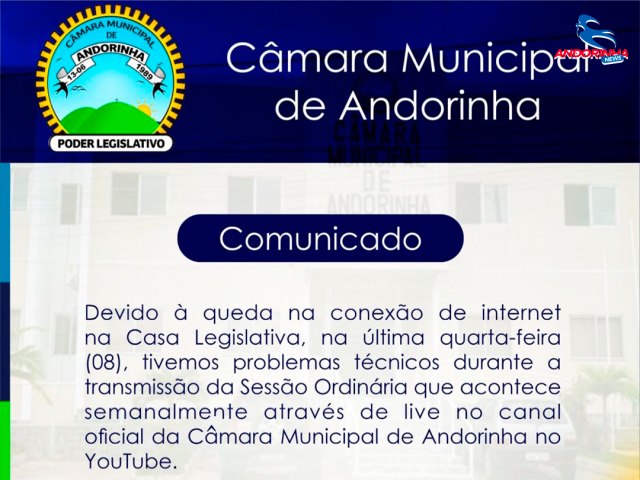 Aps matria publicada pelo Portal Andorinha News, Cmara de Andorinha emiteumcomunicado