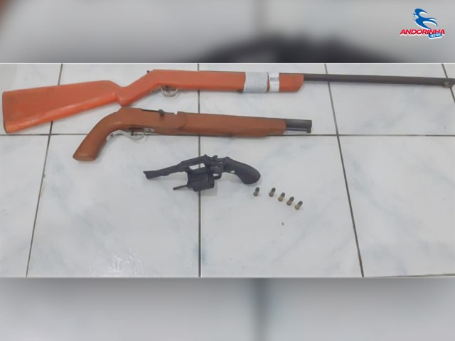 6 BPM apreende armas de fogo na localidade de Coxo e Queimada de Cima, Andorinha