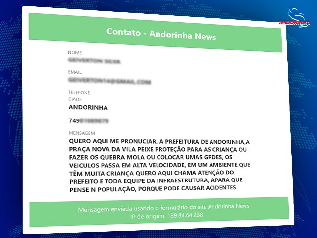 Denúncia sobre a Falta de Medidas de Proteção na Praça de Vila Peixe em Andorinha