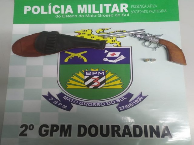 Polcia Militar prende homem por disparos e porte ilegal de arma de fogo em Douradina