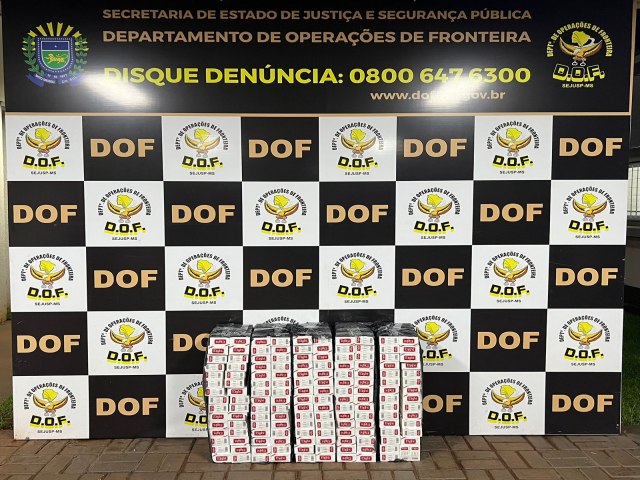 Cigarros ilegais que seguiam para o estado de So Paulo foram apreendidos pelo DOF em Dourados