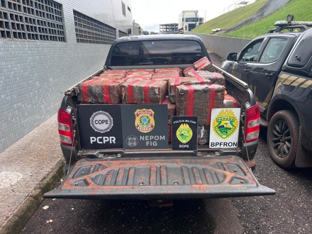 PF, BPFRON, COPE e BOPE apreendem 1 tonelada de maconha na fronteira Brasil-Paraguai