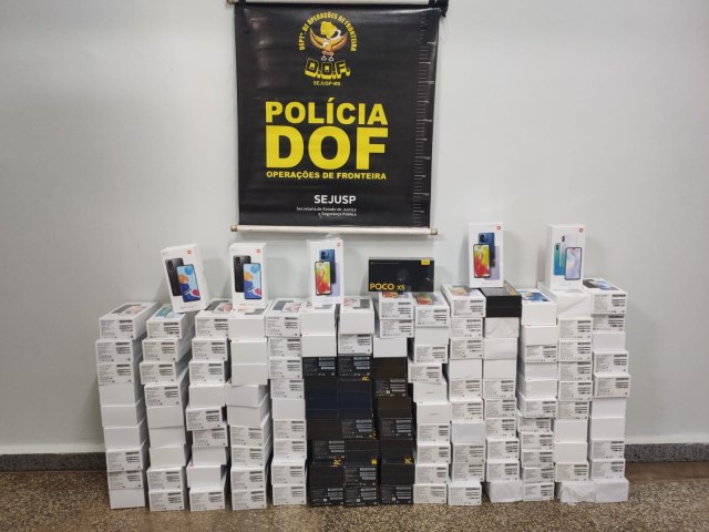 Mais de 100 aparelhos de telefone celular ilegais so apreendidos pelo DOF em Itaquira 