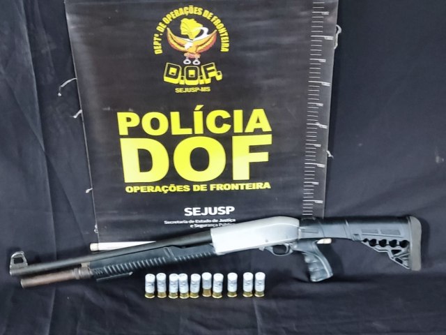 Homem  preso pelo DOF com arma de fogo e munies em Ponta Por