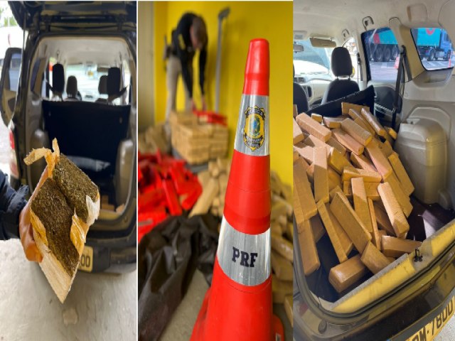 PRF localiza 305 kg de maconha em carro dirigido por adolescente na BR-101, em Joinville