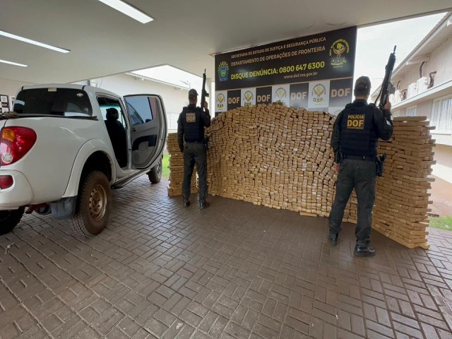 DOF apreende quase 1,5 tonelada de droga e recupera camionete roubada em Dourados
