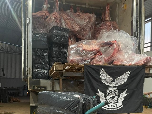 Seis pessoas so presas transportando drogas em carregamento de carne em Campo Grande