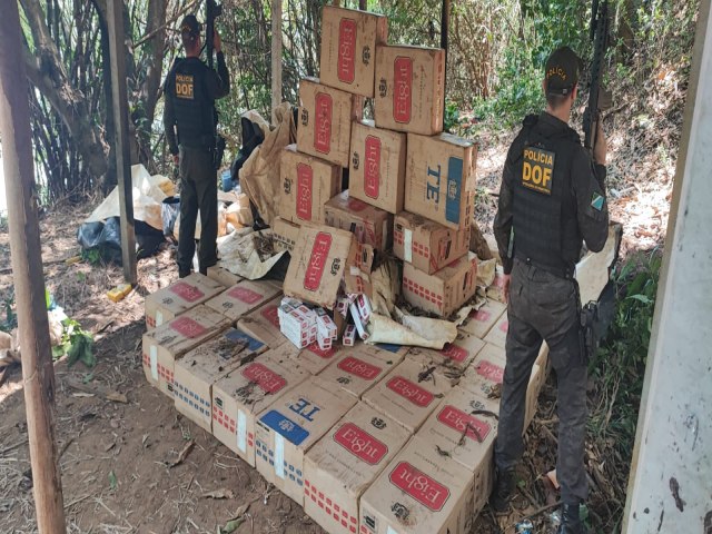 DOF apreende mais de 2,3 mil pacotes de cigarros s margens do Rio Paran e recaptura foragido 
