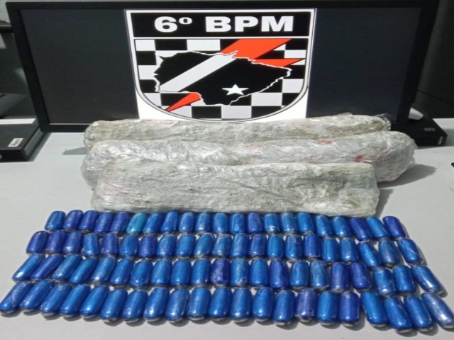 Policiais militares do 6BPM coordenam priso e apreenso de drogas em operao no posto fiscal lampio aceso