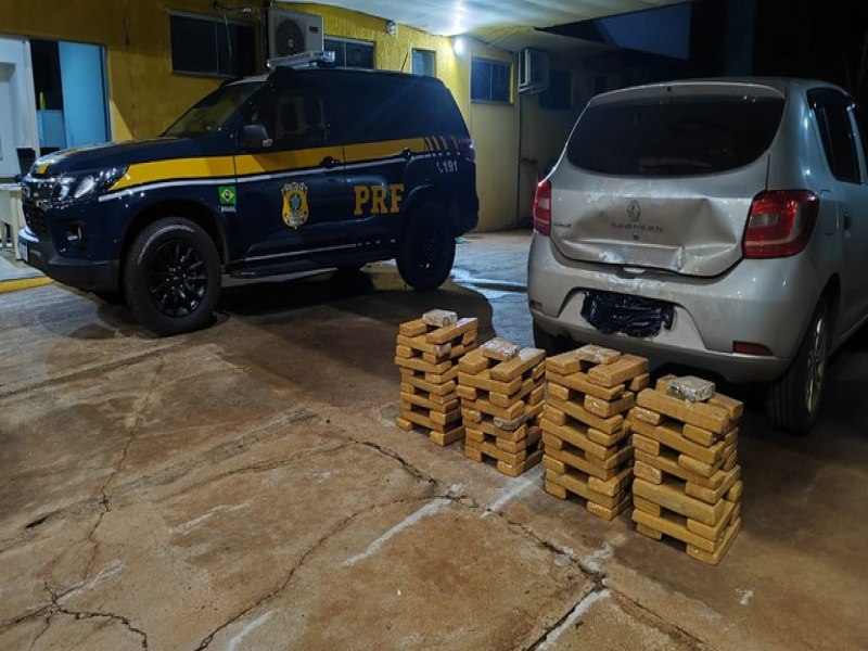 PRF apreende 100 Kg de maconha em gua Clara (MS)