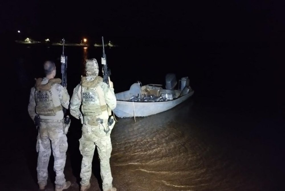 PF, PC E PM apreendem mais de uma tonelada de maconha no lago de Itaipu