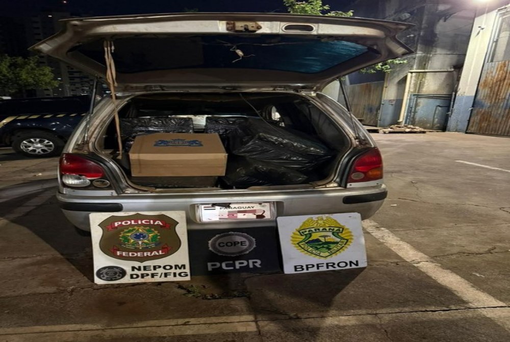 PF, PC e PM apreendem ve�culo transportando cigarros e pneus contrabandeados