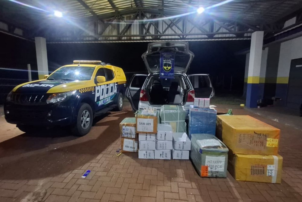 BPMRv apreende mercadorias de origem estrangeira durante fiscaliza��o na MS-162