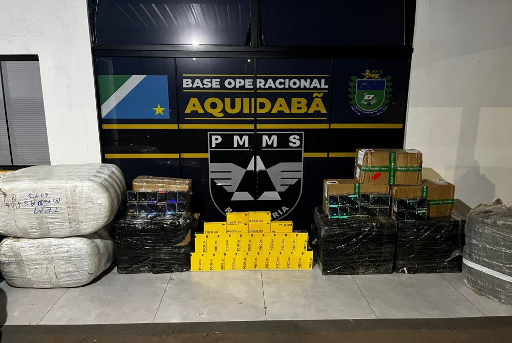BPMRv apreende carga de cigarros eletr�nicos, celulares e roupas durante Opera��o Protetor na MS-164