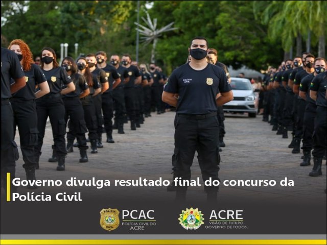 Governo homologa resultado do concurso da Polcia Civil e o prximo passo  contratar 153 profissionais